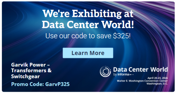 We're exhibiting at Data Center World – Garvik Power promo